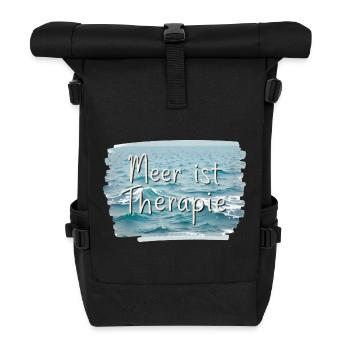 Meer ist Therapie - Rolltop Rucksack - Schwarz - Vorne