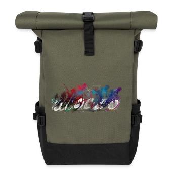 Cycling Bike Sport art #cycling - Roll Top Backpack - olive/black - Front
