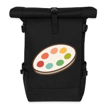 Lebendige Palette der Inspiration - Rolltop Rucksack - Schwarz - Vorne