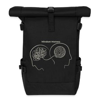 Mindset Matters: Gedankenknoten - Rolltop Rucksack - Schwarz - Vorne