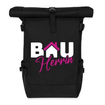 Bauherrin Stil Logo - Rolltop Rucksack - Schwarz - Vorne