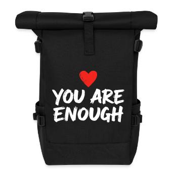 Tu es assez Affirmation du cœur Amour de soi - Sac à dos roll top - noir - Devant