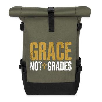 Grace Not Grades Christlicher Lehrer Jesus Glaube - Rolltop Rucksack - Olive/Schwarz - Vorne
