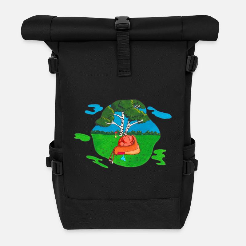 Mushroom for back - Roll Top Backpack - black