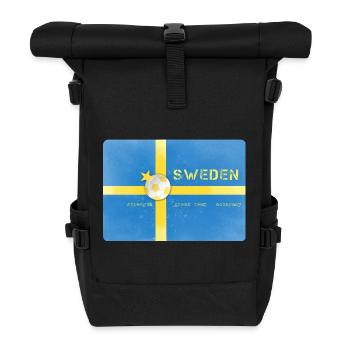 Sweden Soccer Sweden Flag Soccer Jersey - Roll Top Backpack - black - Front