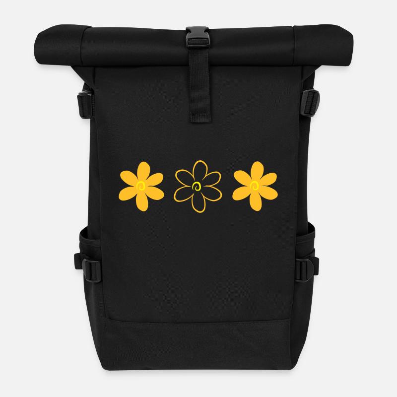 Blume - Rolltop Rucksack - Schwarz