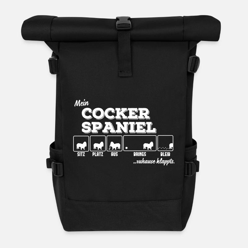 Mein Cocker Spaniel - zuhause klappts - Rolltop Rucksack - Schwarz