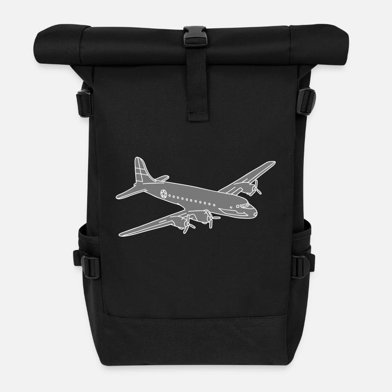 Flugzeug Rosinenbomber 2 - Rolltop Rucksack - Schwarz