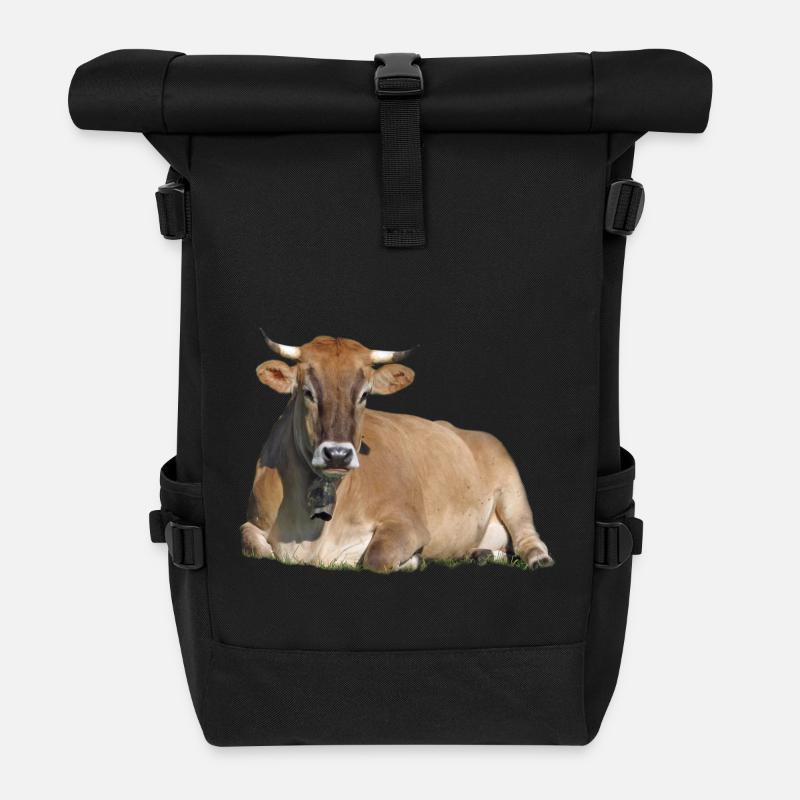 Ruhendes Rind - Rolltop Rucksack - Schwarz