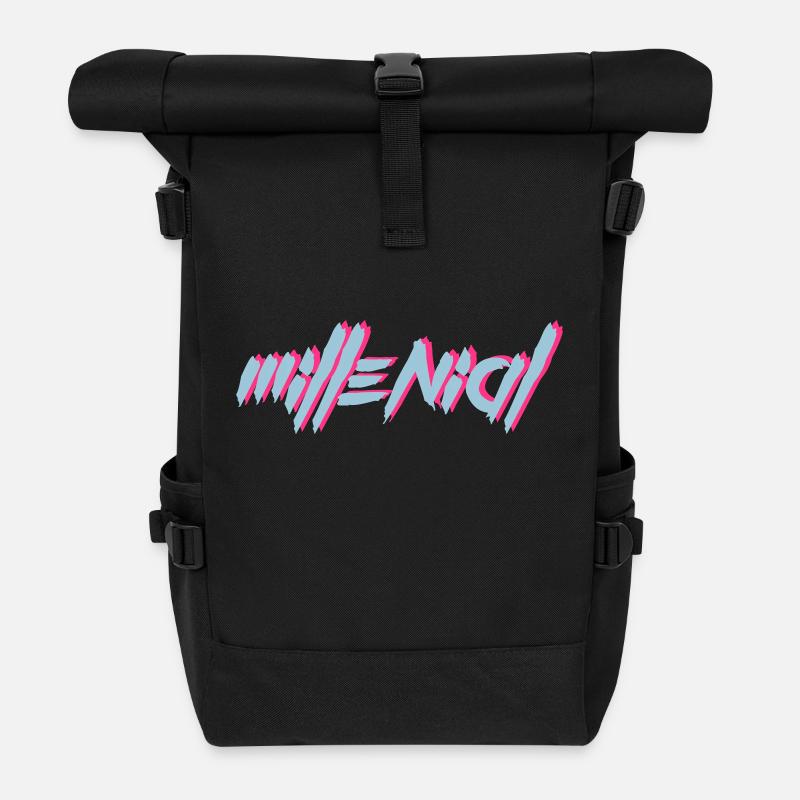 Millennial - The shirt for the best generation - Roll Top Backpack - black