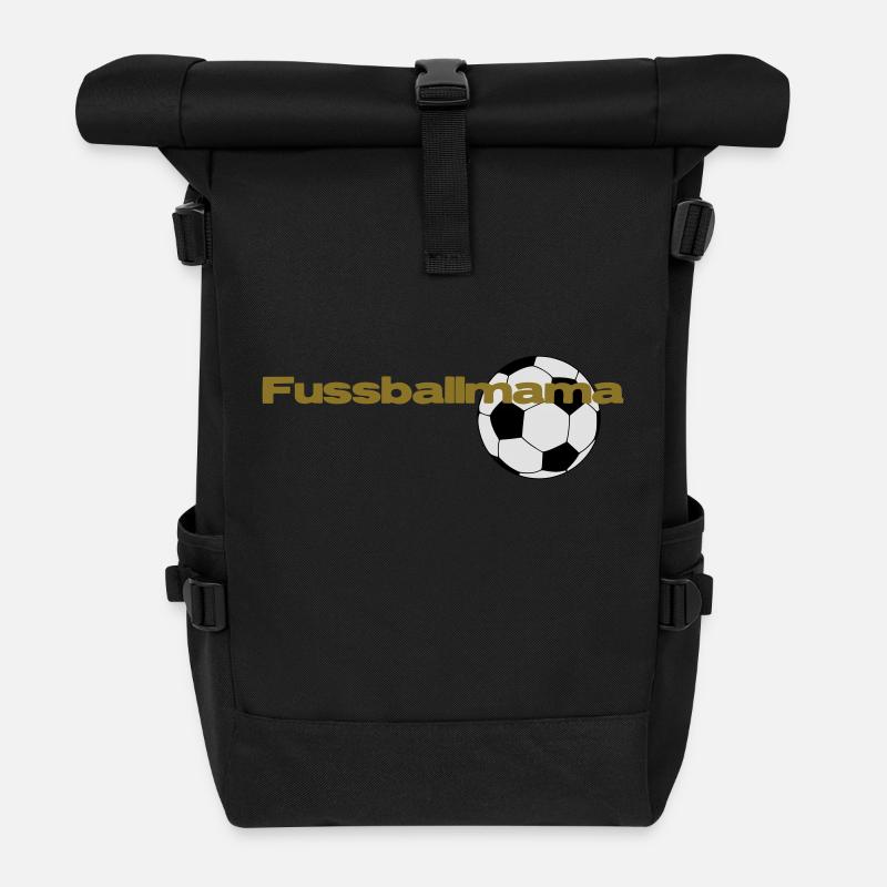 Fussballmama - Rolltop Rucksack - Schwarz