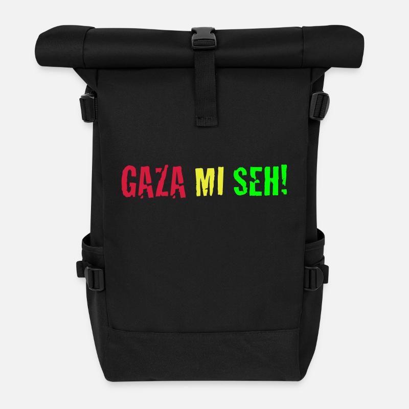 Gaza Mi Seh! - Rolltop Rucksack - Schwarz