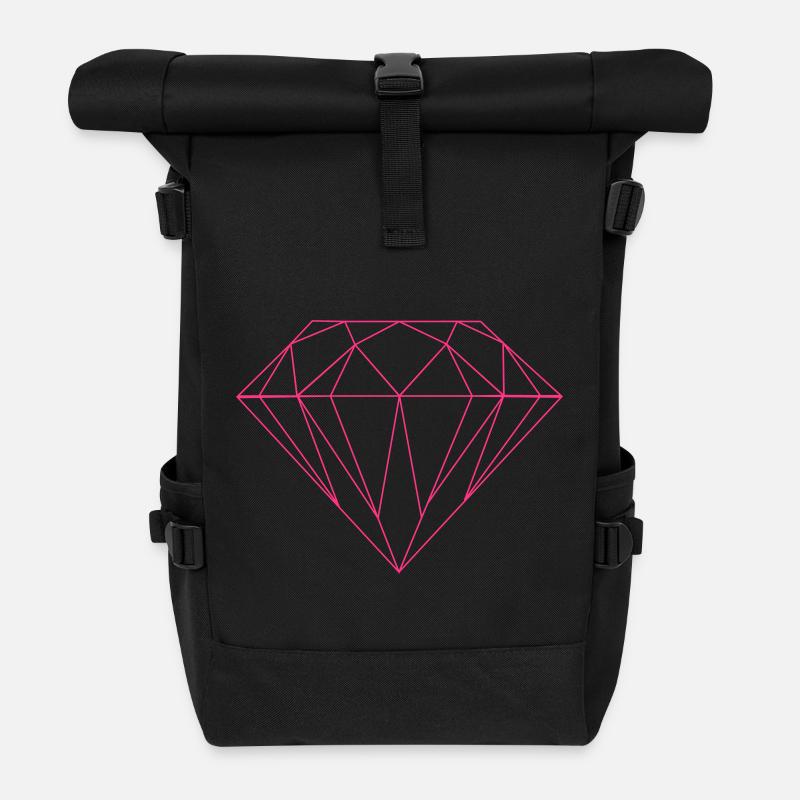 diamant - Sac à dos roll top - noir