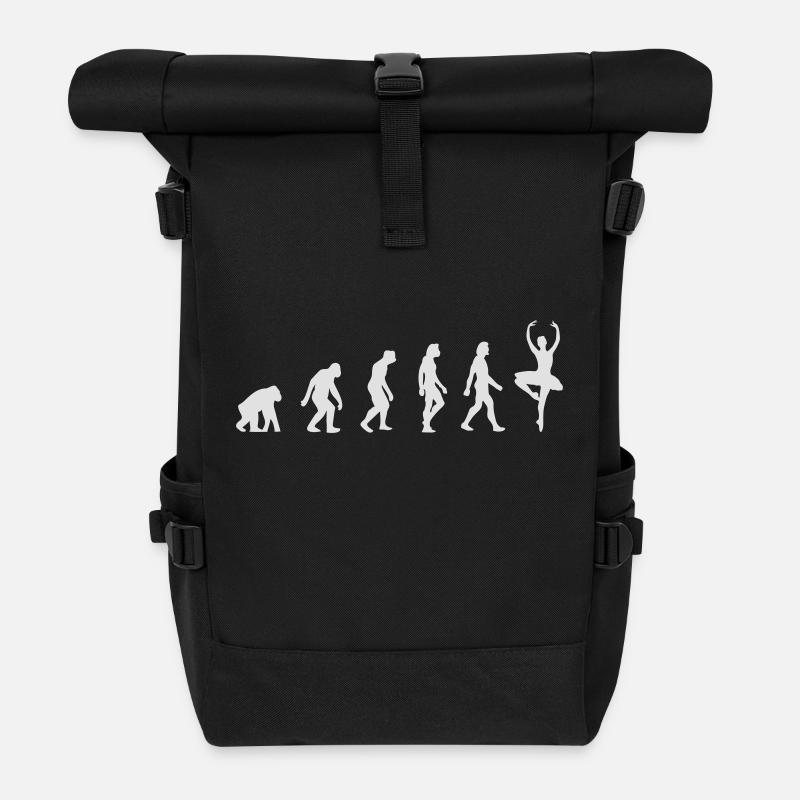 Die Evolution der Ballerinen - Rolltop Rucksack - Schwarz