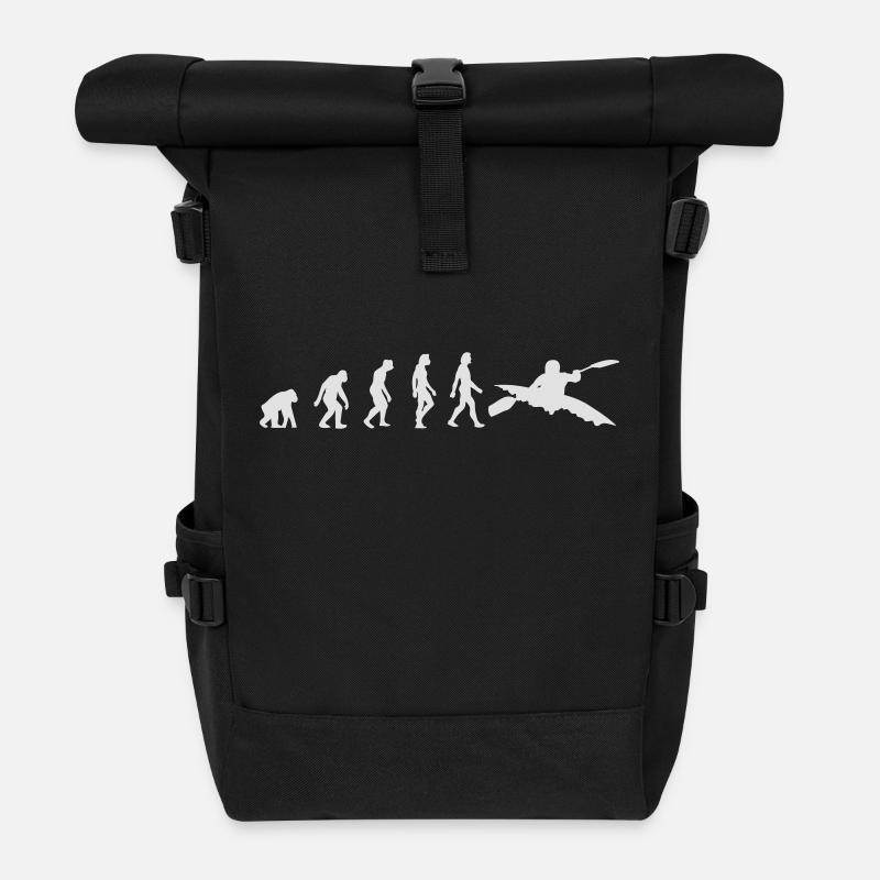 The Evolution Of Kayaking - Roll Top Backpack - black