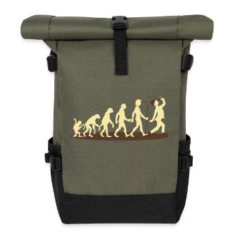 FUN - Evolution Bayer Bier - Geschenk - Bestseller - Rolltop Rucksack - Olive/Schwarz - Vorne