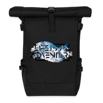Life is an adventure! - Roll Top Backpack - black - Front
