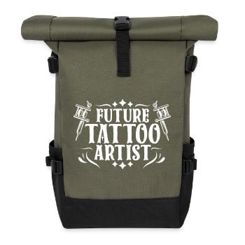 AVENIR tatoueur - Sac à dos roll top - olive/noir - Devant