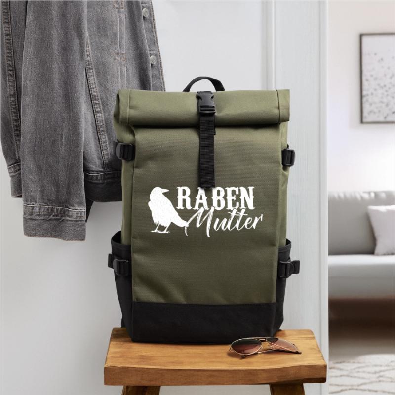 Rabenmutter - Vogel Mama Mutter Eltern Schwanger Rolltop Rucksack