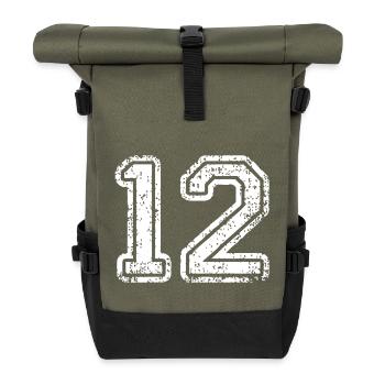 12 - Rolltop Rucksack - Olive/Schwarz - Vorne