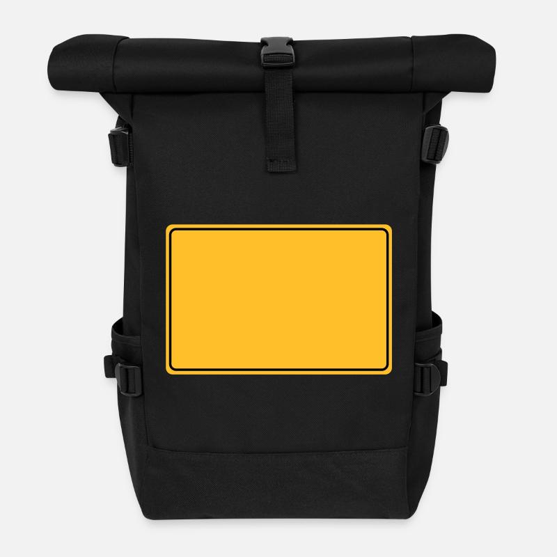 ortsschild - Rolltop Rucksack - Schwarz