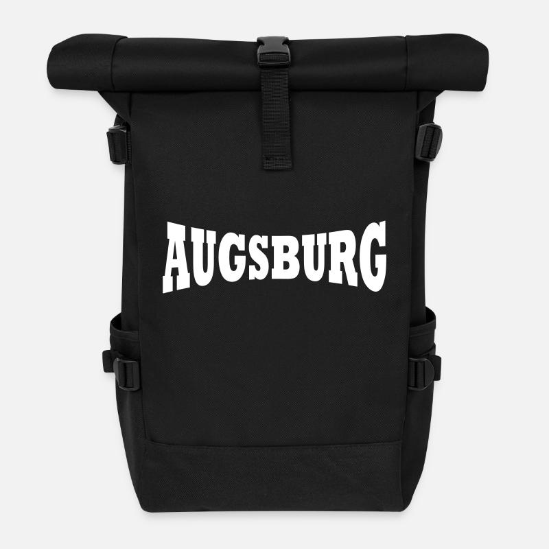 Augsburg lettering - Roll Top Backpack - black