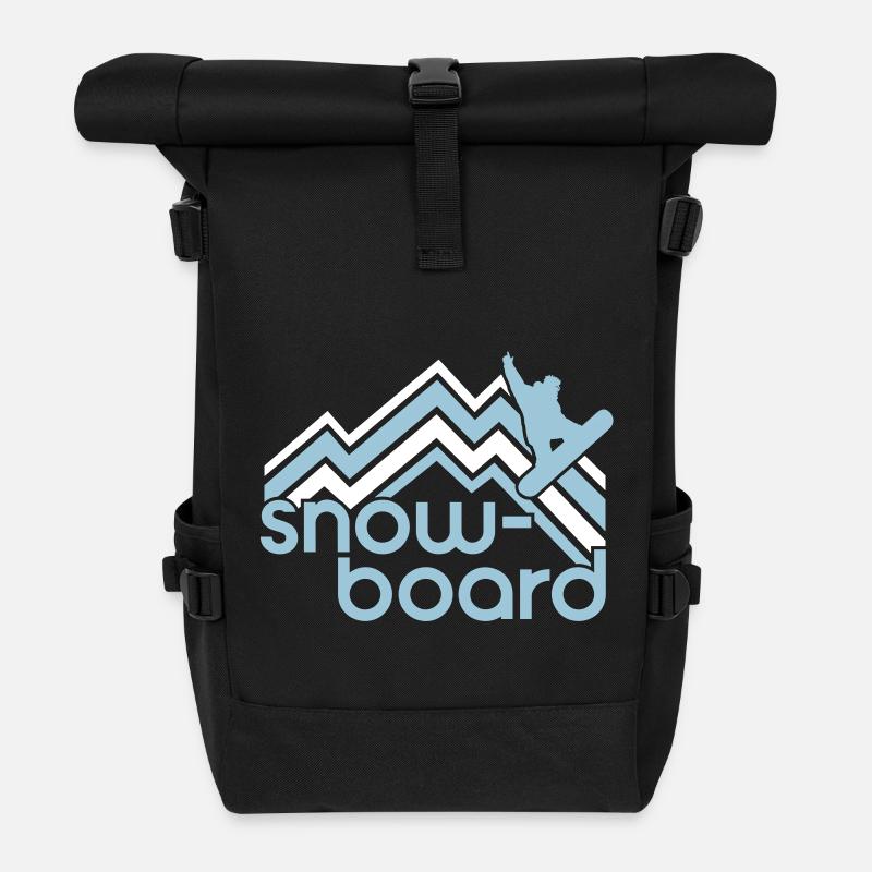 Snowboard - ski - neige - vacances-après-ski - Sac à dos roll top - noir
