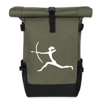 Chasseurs avec flèche et arc - Sac à dos roll top - olive/noir - Devant
