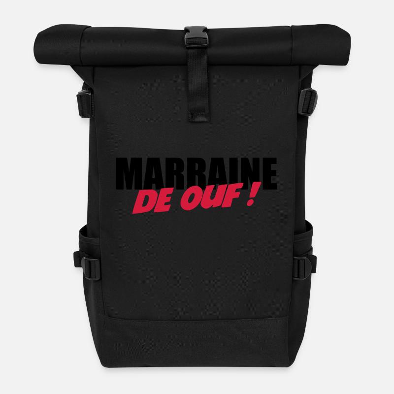 Marraine de ouf ! - Sac à dos roll top - noir