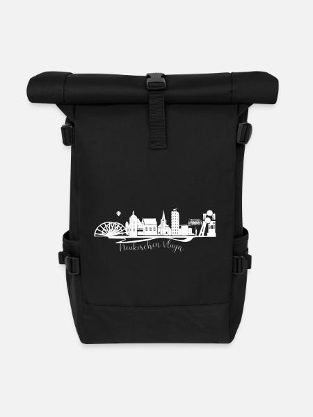 Neukirchen Vluyn Skyline Silhouette - Rolltop Rucksack - Schwarz