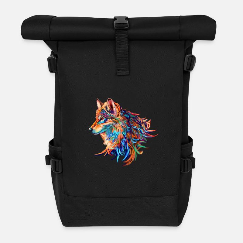 Wolf - Rolltop Rucksack - Schwarz