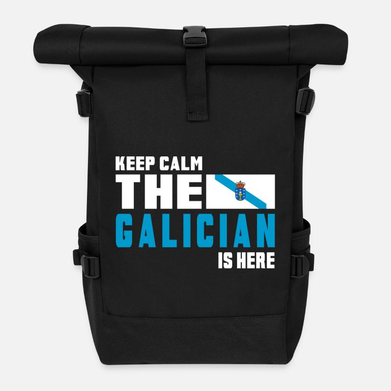 Keep calm Galicien Flaggen Design - Rolltop Rucksack - Schwarz