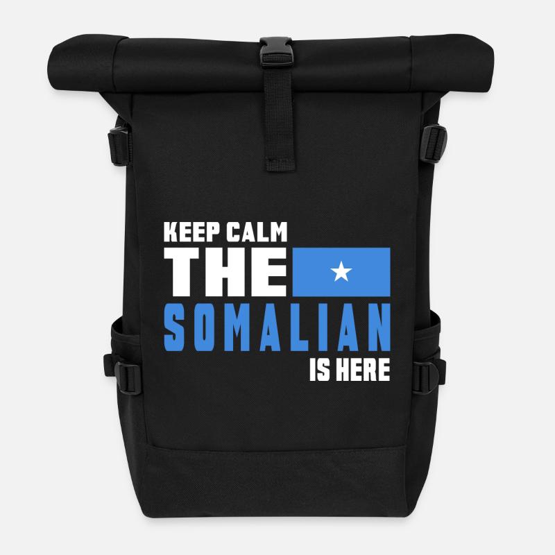 Keep Calm Somalia Flaggen Design - Rolltop Rucksack - Schwarz