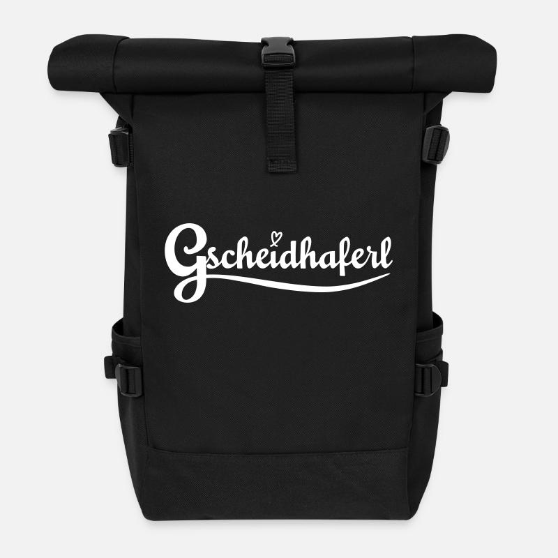 Gscheidhaferl - bayerisch liebevolle Klugscheißer - Rolltop Rucksack - Schwarz