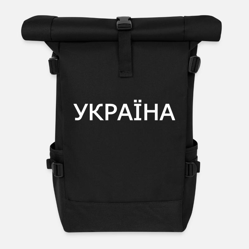 Ukraine - Rolltop Rucksack - Schwarz