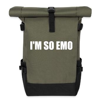 Im so emo - Roll Top Backpack - olive/black - Front