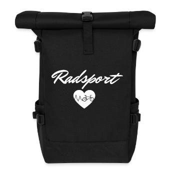 Radsport Rennrad Rennradfahrer - Rolltop Rucksack - Schwarz - Vorne