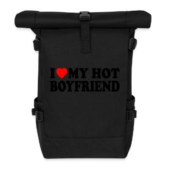 i love my hot boyfriend - Roll Top Backpack - black - Front