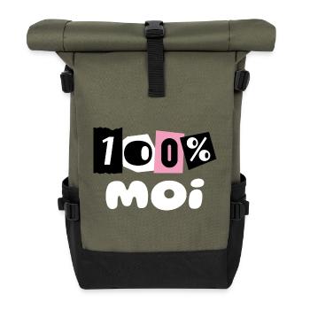 100% MOI - Sac à dos roll top - olive/noir - Devant