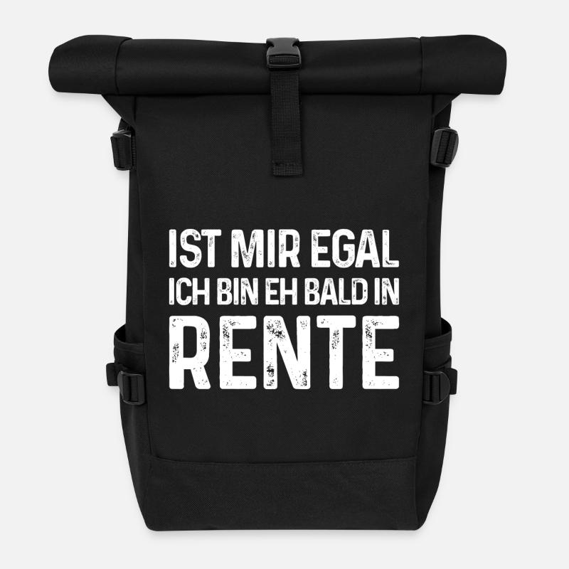 Rentner Ist mir egal Ich bin eh bald in Rente - Rolltop Rucksack - Schwarz