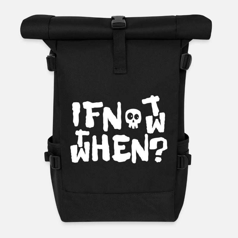 if not now - Rolltop Rucksack - Schwarz