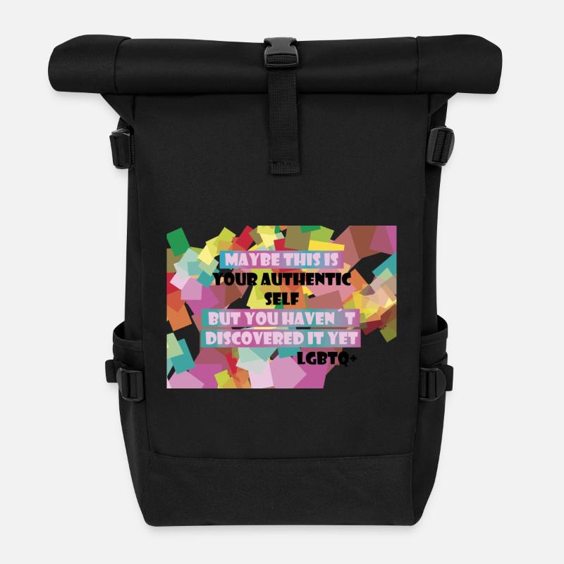 Who am I? LGBTQ+? - Roll Top Backpack - black