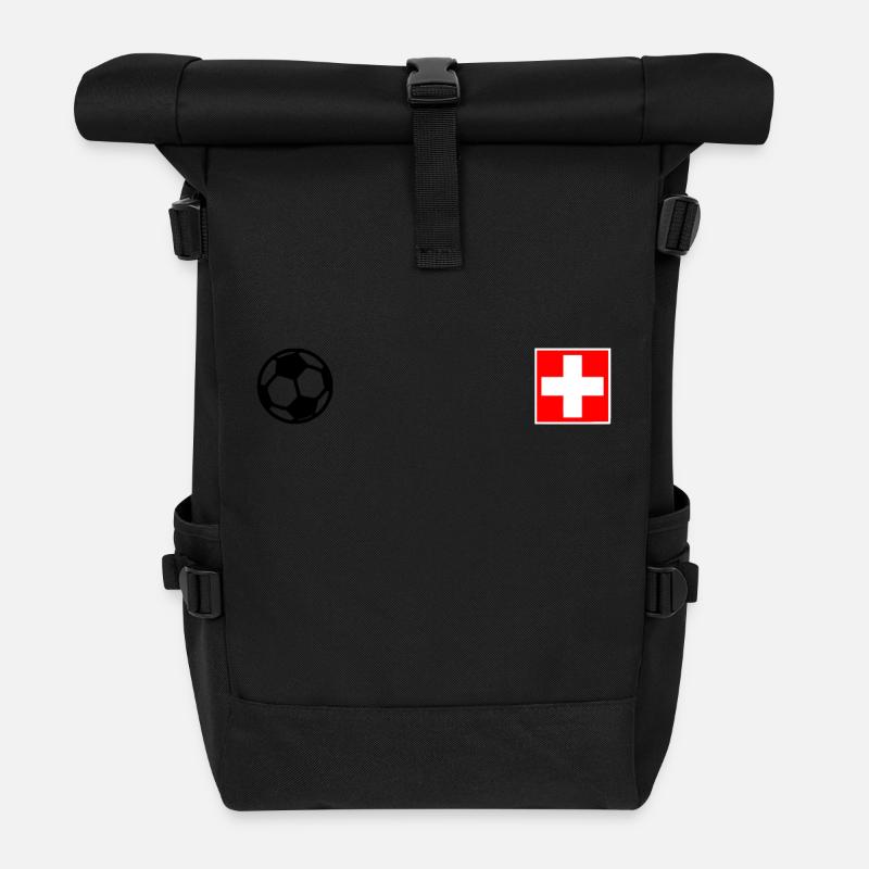 Schweiz - Rolltop Rucksack - Schwarz