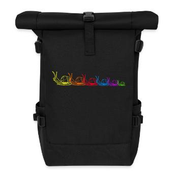 Rainbow Snails Snail Shell LGBT - Roll Top Backpack - black - Front
