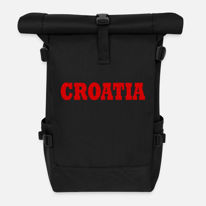 Kroatien - Rolltop Rucksack - Schwarz
