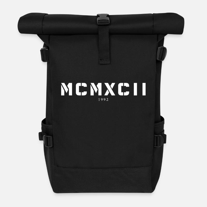 Römische Zahl Geburtsjahr Made in 1992 - Rolltop Rucksack - Schwarz