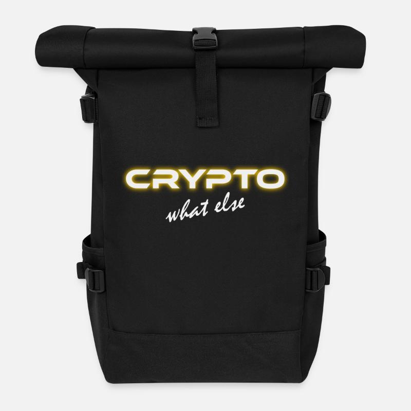 Crypto Trader What Else - Roll Top Backpack - black