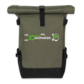 DOPAMINE - Roll Top Backpack - olive/black - Front