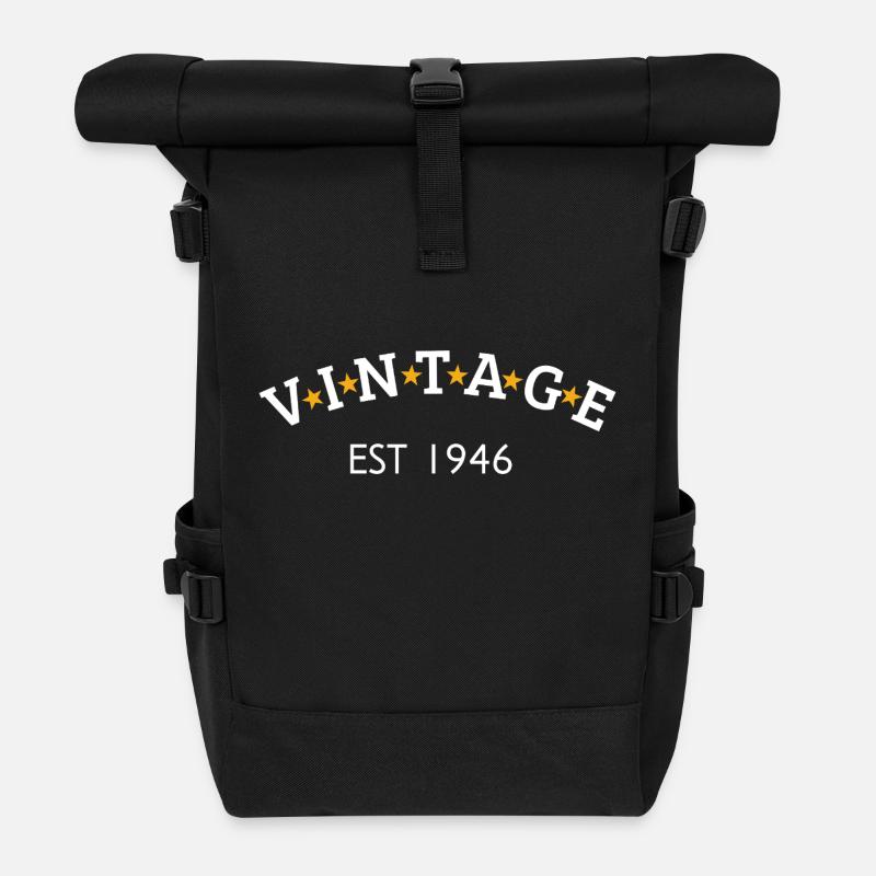 Vintage est 1946 - Sac à dos roll top - noir