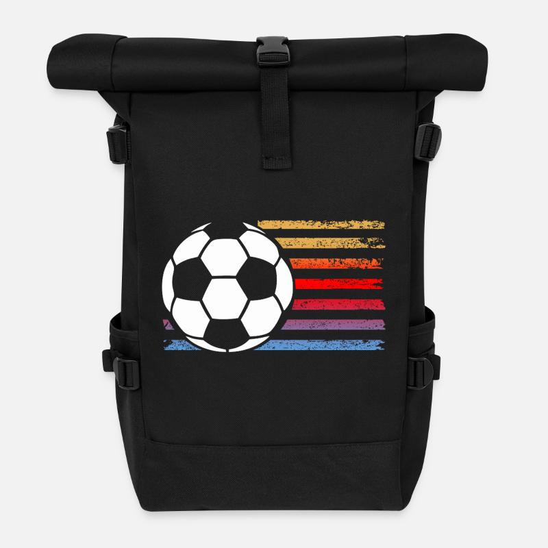 Fußballspieler Fußball - Rolltop Rucksack - Schwarz
